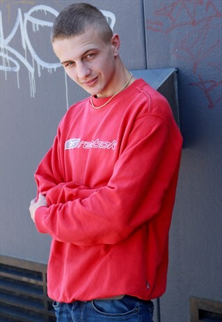 Y2K REEBOK EMBROIDERED SPELL OUT LOGO SWEATSHIRT