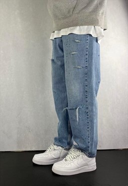 Blue Levis Relaxed Vintage Rip Jeans Painted (36 x 30.5)