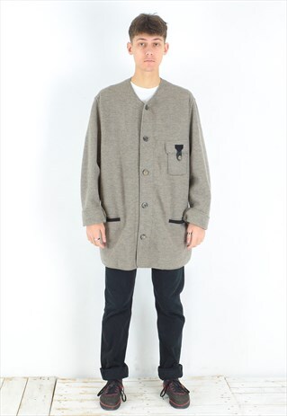Vintage Mens 4XL Boiled Wool Jacket Coat UK 50 Cardigan Top