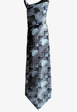 Vintage 90s Pierre Cardin Abstract Print Grey Tie