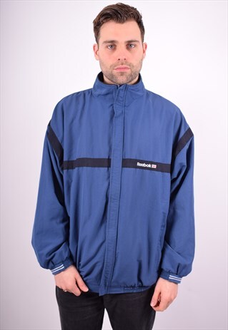 REEBOK MENS VINTAGE JACKET XL BLUE 90'S