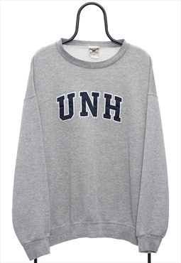 Vintage UNH Spellout Grey Sweatshirt Womens