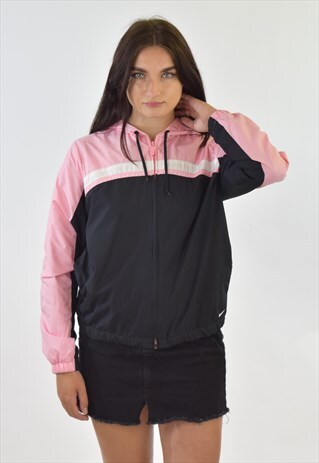 VINTAGE 90S PINK BLACK NIKE RAIN JACKET