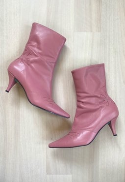 90's Baby Pink Mid Calf Boots