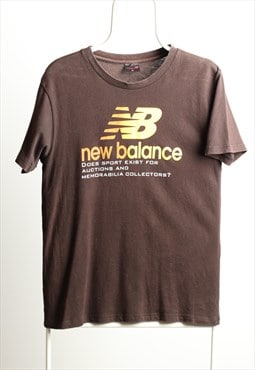 Vintage New Balance Crewneck Print T-shirt Brown Size M