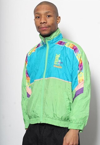 VINTAGE DIADORA JACKET TRACK TOP GREEN