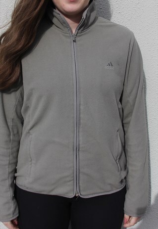VINTAGE ADIDAS FLEECE KHAKI SIZE WOMEN'S SMALL