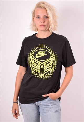 NIKE WOMENS VINTAGE T-SHIRT TOP SMALL BLACK 90S