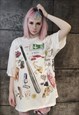 BASEBALL BAT PRINT T-SHIRT GRAFFITI SKATER BASKETBALL TEE 