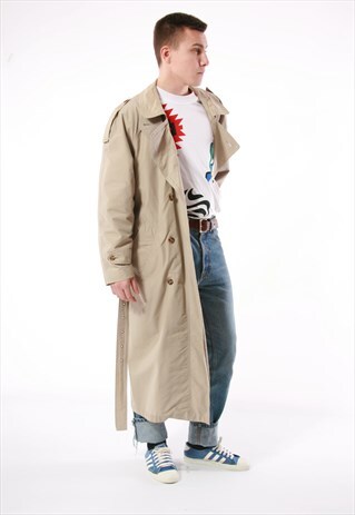 VINTAGE VTG HEAVYWEIGHT TRENCH COTTON OLDSCHOOL COAT 13860