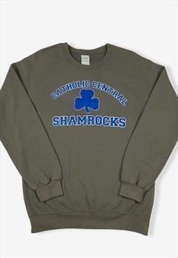 Vintage Catholic Central Shamrocks Sweatshirt Grey S BV12372