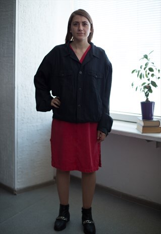 VINTAGE 80'S BLACK SILK JACKET