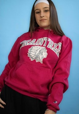 Vintage Staintree College Champion Hoodie in Pink S