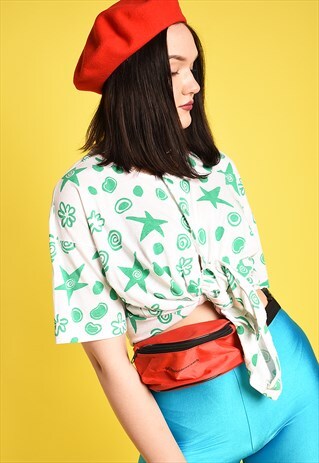 80'S RETRO BOHO FESTIVAL OVERSIZED SHIRT TOP