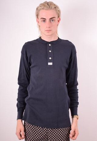 LEVI'S MENS VINTAGE TOP LONG SLEEVE XL NAVY BLUE 90S