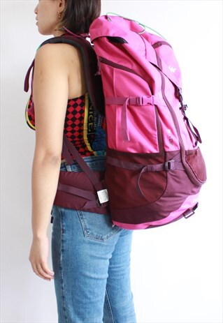 PINK PURPLE QUECHUA TREKKING MOUNTAIN TRAVEL RUCKSACK BAG