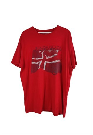 VINTAGE NAPAPIJRI T-SHIRT IN RED XL