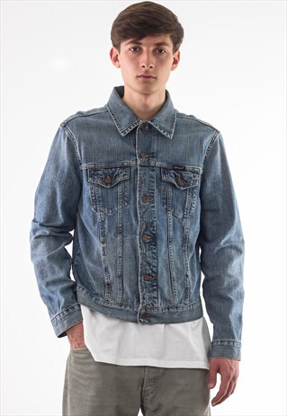 VINTAGE WRANGLER TRUCKER 90S BLUE DENIM JEANS