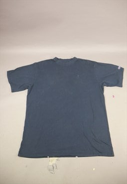 Vintage Champion Embroidered T-Shirt in Blue