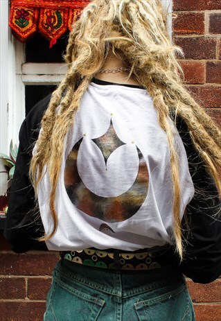 HANDPAINTED SUN & CRESCENT MOON BASEBALL JERSEY