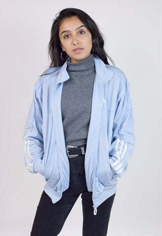 VINTAGE ADIDAS BLUE ZIP UP SPORTS JACKET