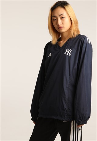VINTAGE ADIDAS EMBROIDERED NY YANKEES WINDBREAKER SWEATSHIRT