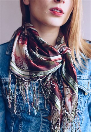 VINTAGE 80S TASSEL SCARF