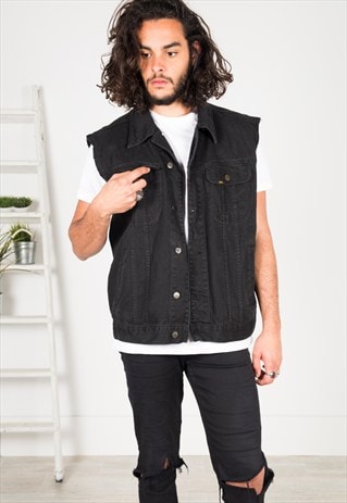 VINTAGE 80'S LEVI'S DENIM WAISTCOAT / S0084