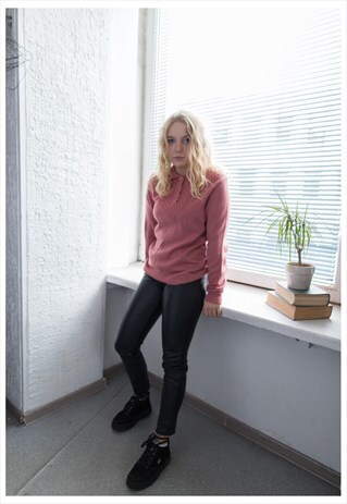 VINTAGE 80'S KNITTED PINK JUMPER