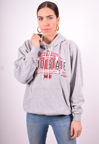 NIKE WOMENS VINTAGE HOODIE JUMPER SMALL GREY 90'S