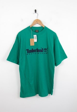 DEADSTOCK VINTAGE TIMBERLAND T-SHIRT EMBROIDERED SPELL OUT M