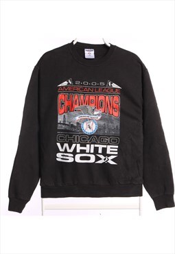 Vintage 00's Y2K Jerzees Sweatshirt White Sox Crewneck Black
