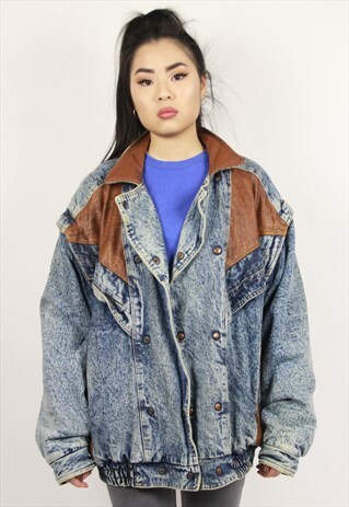 VINTAGE ACID WASH DENIM JACKET