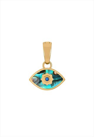 FEARLESSNESS LUZZU EYE PENDANT GOLD, ABALONE