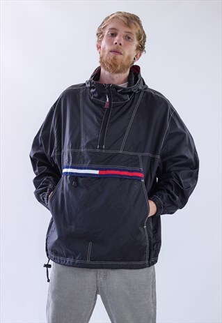 RARE VINTAGE MENS TOMMY HILFIGER WINDBREAKER HALF ZIP JACKET