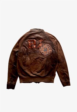 Vintage Y2K Hugo Boss Japan Dragon Chief Leather Jacket