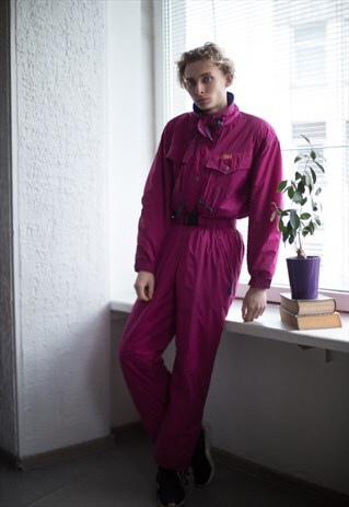 VINTAGE 80'S HOT PINK SNOWSUIT