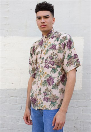 VINTAGE OVERSIZED UNISEX FLORAL PRINT FESTIVAL SHIRT