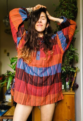 FAIRTRADE UNISEX ORANGE STRIPED SHIRT