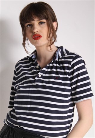 VINTAGE TOMMY HILFIGER POLO TOP SHIRT BLUE