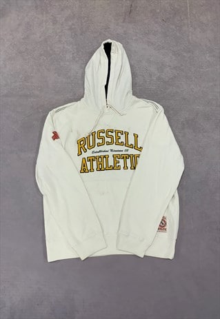 RUSSELL ATHLETIC HOODIE PULLOVER EMBROIDERED LOGO SWEATSHIRT