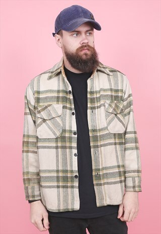 VINTAGE GREEN CHECK SHIRT /R10094
