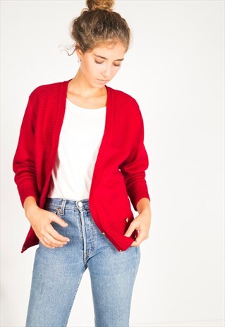 VINTAGE 80S CASUAL KNIT CARDIGAN / R02775