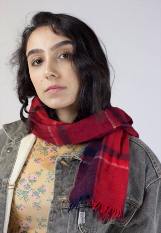 VINTAGE RED CHECK SCARF