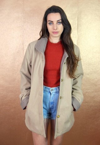 90'S VINTAGE BROWN BUTTON UP JACKET