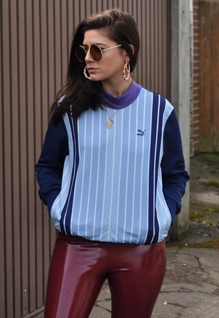 VINTAGE 90'S PUMA REWORK TRACK JACKET CREW NECK SWEATER