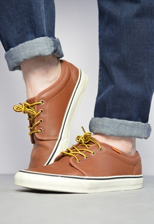 VINTAGE 90S CONVERSE BROWN LEATHER OX SHOES TRAINERS SNEAKER