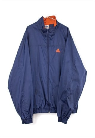 VINTAGE ADIDAS WINDBREAKER JACKET IN BLUE L