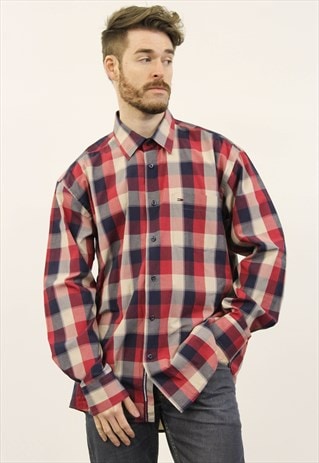 VINTAGE RED AND BLUE CHECKED TOMMY HILFIGER SHIRT