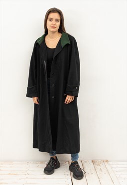 Vintage UK 14 Loden US 10 Wool EU 42 Over Coat Long Jacket